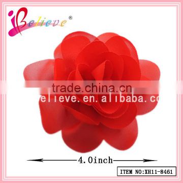 Good quality friendly fabric 4 inch large flower hairgrips luxury hair accessories (XH11-8461)