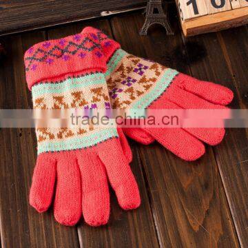 New winter with velvet upset female warm gloves winter women's outdoor knitted gloves, Full Finger gloves