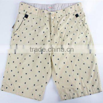 Mens cheap 100%cotton garment stocklot in China printed shorts