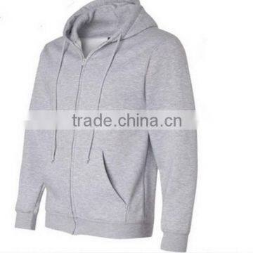 pockets with hood custom grey 60cotton 40% polyester men zip up hoodie wholesale