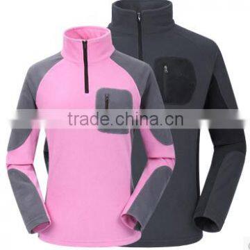 Outdoor contrast color polar fleece jacket