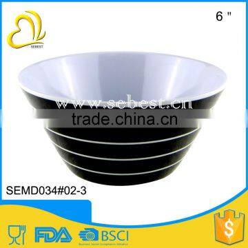 2016 top selling line design 6" round salad melamine plastic bowl