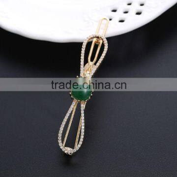 Neoglory Accessories Beautiful Green and Blue Zircon Crystal Vertical Clip Hair Pin photo-2