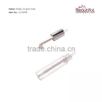 Mini lip gloss sample tube with brush, cute empty clear lip gloss containers