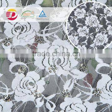 2016 new fancy cheap stretch embroidery sequined beaded lace embroidery design fabric