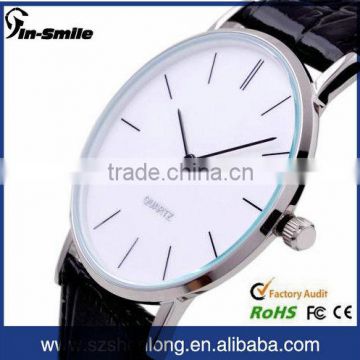 genuine leather watch stainless steel 316L super slim watch