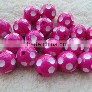 Jewelry Bright colors Hotpink polka dots acrylic beads!! 20mm Mixed acrylic chunky polka dots beads wholesales!! !!