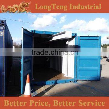 Modified 20ft shipping container with lifting beam and hoist