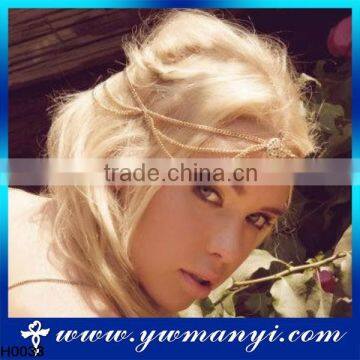 China latest popular head chain jewelry wholesale rhinestone chain head jewelry H0035