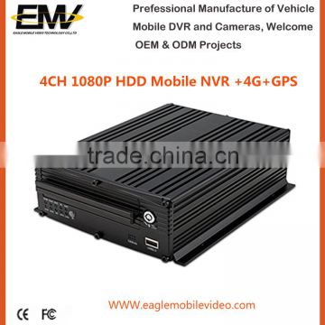 4 Channel 1080P HDD Truck Mobile NVR with 4G GPS