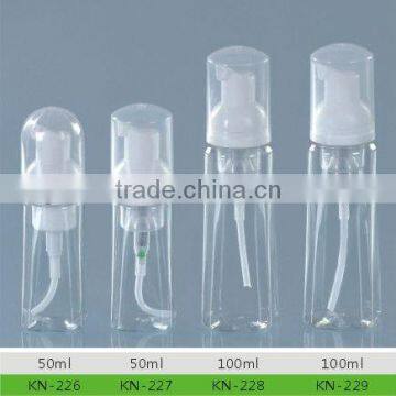 50ml 100ml Empty PET/PE Cosmetic Foaming Pump Bottles, Foam Bottle with Foamer Caps