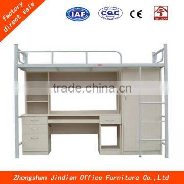 School Furniture Dormitory Steel Bunk Bed With Computer Desk and Cabinet photo-2