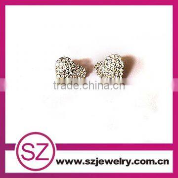 EN0064 wholesale fashion jewelry zircon micro paved heart earings  china