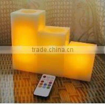 Battery Operated Remote Control Square LED Wax Candles photo-3