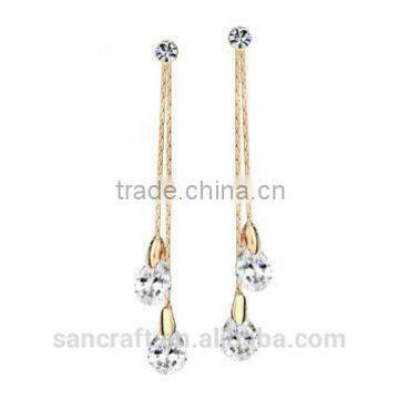 High Quality Earrings Woman, Austrian Crystal Tassel Chain Drop Earrings For Women Girls