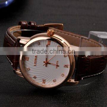 Leather Strap Men Wrist Watch Gift