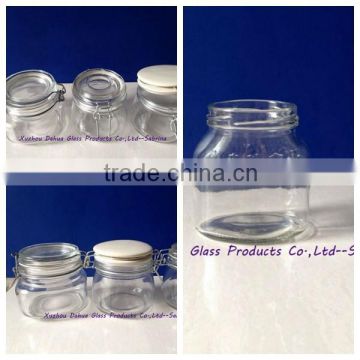 1000ml glass storage jar food packaing jar with lid