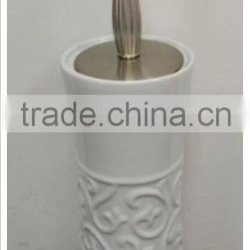 hot selling 110*110*395mm design toilet brush with ceramic holder