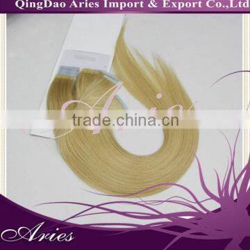 Grade 6a double drawn russian tape extensions,36 inch russian tape hair extensions,remy blonde tape extensions