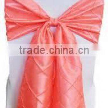 decorative and beautiful taffeta pintuck chair sash, chair bow for wedding banquet