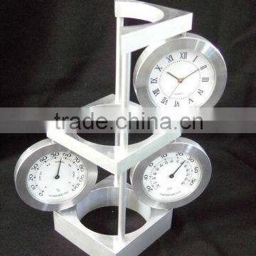 metal aluminium art craft weather station business gifts set clock