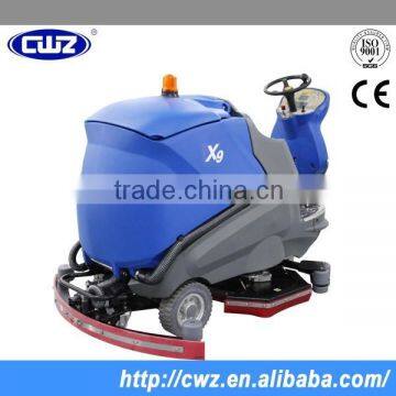 With low noise dual brushes floor scrubber road sweeper