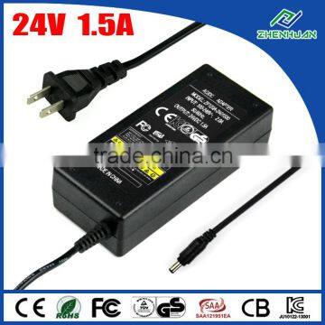 LED power supply 24V 1.5A okin AC DC adapter 36W