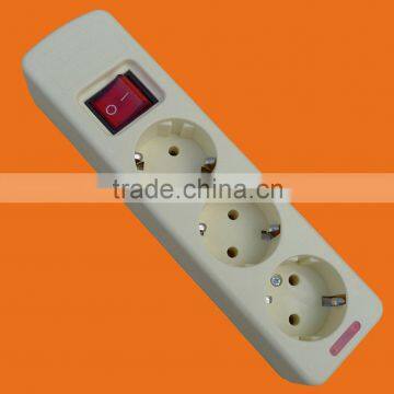 European Style 3 Way Extension Power Socket With Earth With Switch (E5003ES) photo-2