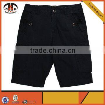 High Quality Mens 6 Pocket Black Cargo Shorts Plus Size with OEM ODM