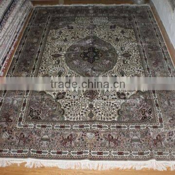 tradicional hand weavers silk carpet hand knotted silk rug