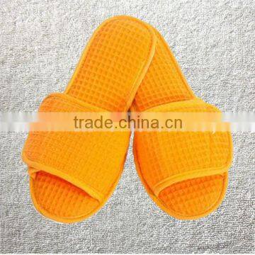 Cotton Waffle Hotel Spa Slippers with magic tape,washable spa slippers