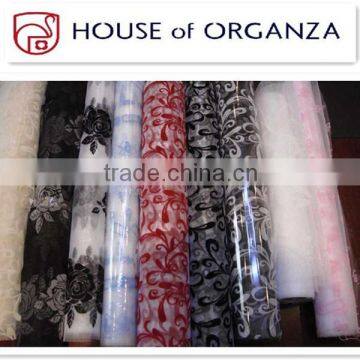 2014 New Design Flocking Organza Roll