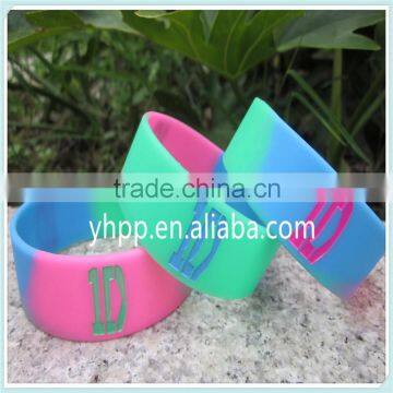 1" Wide Advertising Silicone Wrstband Ink-filled Colour Bracelet