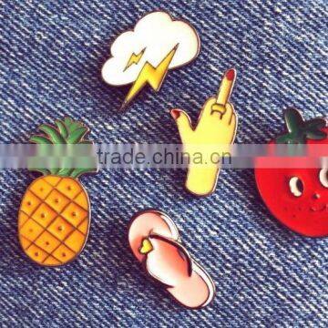 Mokuyobi life lesson pins,funny strawberry pins,ok emoji pins, Bag Pins