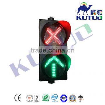 Red Cross & Green Arrow Driveway Indicating Signal for Toll Station and Parking photo-2