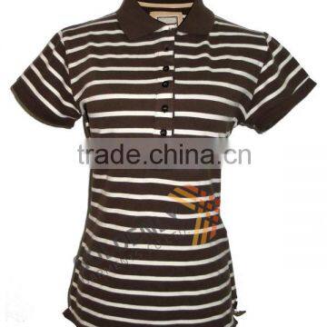 girls hot sale high quality yarn dye polo shirt