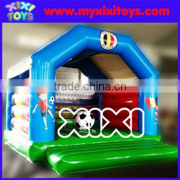 Football theme children inflatable bouncer, Europe kids bouncy castle, air jumping house