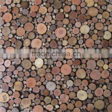 Natural wooden mosaic wall tile