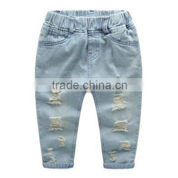 fashion firls cotton Denim kids ripped boy destroyed children jeans pant