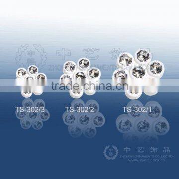 (TS-302) Rhinestone button, flower-shape