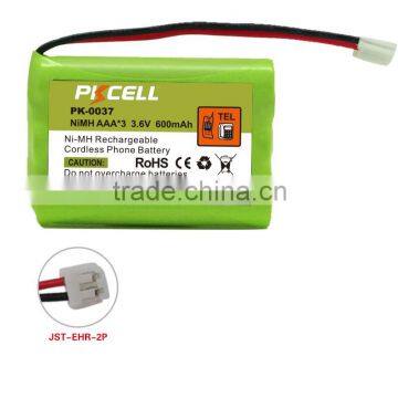 cordless phone of ni-mh battery pack aaa 600mah 3.6v