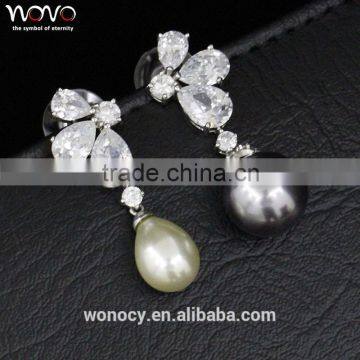 2016 New Model Silver Zirconia Earrings Jewelery Latest Design Of Pearl Earrings