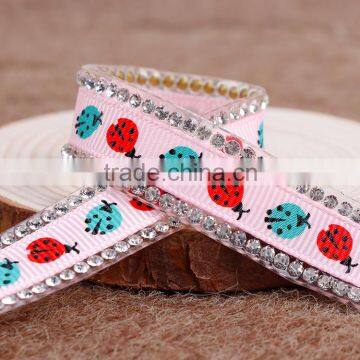 Iron On Rhinestone Patterns Chain,Printing Beautiful Parttern Ribbon Base On Glue For Garment Accessory photo-2