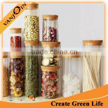 Cylinder Glass Jars With Cork Lids