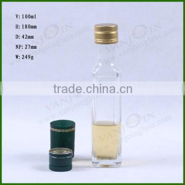 100ml Hot Sale Empty Square Glass Bottles For Olive Oil