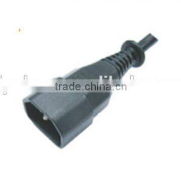 US standard 10A 125V C14 male molded connector