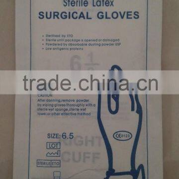 Latex surgical gloves powdered