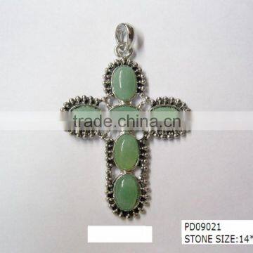 SGJGEMS PD09021 Cross Silver Charms Natural Crystal Unique Jewelry