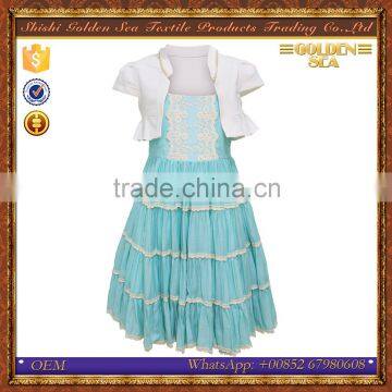 latest cake shape long skirt design children girl dress