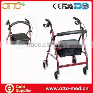 Aluminum folding walking rollator